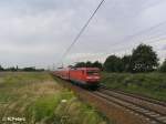 112 115-1 zieht bei Jacobsdorf(Mark) den RE1 Eisenhttenstadt.19.08.08