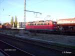 139 163-0 steht in Frankfurt/Oder mit ein Getreidezug bereit.27.10.06