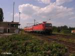 143 080-0 zieht bei Wiesenau eine RB Cottbus.