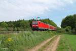 143 637 schiebt ihre RB75 15719 Wiesbaden - Aschaffenburg bei der Netztrennstelle Mainz/Bischofsheim.