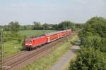 143 107 mit der RB 75 15724 Aschaffenburg - Wiesbaden bei Nauheim.