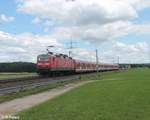 143 247-5 schiebt die S2 39619 Roth - Altdorf bei Nürnberg bei Winkelhaid.