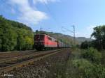 151 013-0 zieht ein Coiltransportzug durch Gambach.27.09.08