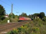 155 113-4 erreicht Undorf mit ein BMW-Autozug.