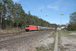 185 212-4 zieht mit einem Rocktainerzug durch Ochenbruck.