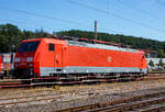 Die 189 020-1 (91 80 6189 020-1 D-DB, Class 189- VM 50Hz) der DB Cargo AG steht am 07 September 2024 in der Abstellgruppe in Kreuztal.