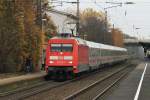 101 074 mit IC durchfuhr am 06.11.10 Kamen