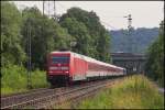 101 055 mit AZ 1357 von Narbonne nach Dortmund am 29.06.12 in der Nhe von Siegen