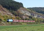 111 017 mit RE von Wrzburg nach Frankfurt am 02.10.11 bei Karlstadt