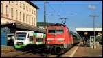 111 208 als Radlzug nach Aschaffenburg am 10.08.13 in Gemnden (Testbild mit 1200 Pixel!)