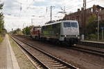 111 210-1 RailAdventure GmbH mit der Wagenlok 744 005-5 in Priort und war auf dem Weg zum Wustermarker Rangierbahnhof am 14.09.2018.