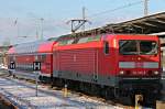 Die 114 040 mit einem Dosto in Rostock HBF.