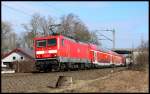 114 021 mit RE nach Fulda am 26.02.15 bei Kerzell