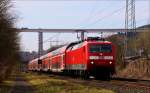 120 207 mit RE 10909 von Aachen nach Siegen am 27.03.13 in Siegen Eiserfeld