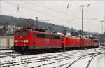 151 059, 145 035, 185 163 und 155 020 am 26.01.13 abgestellt in Kreuztal