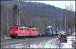 151 067 und 151 048 mit Gterzug am 10.02.13 in Vollmerz