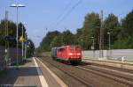 151 165-8 DB Schenker Rail Deutschland AG mit der Wagenlok RBH 111 (143 911-6) in Bienenbüttel und fuhr weiter in Richtung Uelzen.