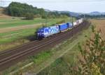 152 135-0 mit LKW Walterzug am 03.10.09 bei Harrbach  