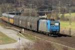 185 513 von TXL mit ARS Autozug am 17.03.12 bei Harrbach  