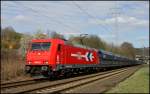 185 630 von HGK mit dem DGS 88822 von Profen ins Rheinland am 01.04.12 in der Nhe von Siegen