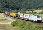 185 636 von Railpool mit Gterzug am 12.08.12 bei Harrbach