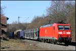 185 141 mit EZ 51869 Mannheim Rbf - Mnchen Nord Rbf am 02.03.13 in Vollmerz