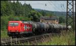 185 606 der HGK/RHC mit Kesselwagenzug am 05.07.13 in Jossa
