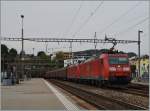 DB 185 mit einem Güterzug in Lugano.