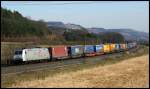 185 537 TXL mit Güterzug am 08.03.15 bei Harrbach