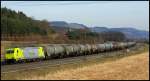 119 005 der RHC mit Kesselwagenzug am 08.03.15 bei Harrbach