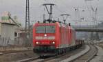 185 074 und 185 269 mit einem leeren Coilzug am 13.03.10 in Sinzig (Rhein)