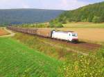 186 144 von Locon mit einem Gterzug am 20.09.09 bei Harrbach  