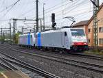 Railpool 186 102 leider eine kleine Bewegungsunschrfe vorne und 186 110 am 10.10.09 in Fulda  