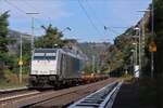 186 438 mit Containerzug in Richtung Süden am 14.09.21 in Lorchhausen