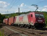 186 133-5 OHE mit Containerzug am 30.06.10 in Jossa