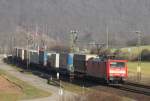 189 001 mit Gterzug am 17.03.12 bei Harrbach