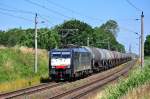 Die 189 209 ist am 23.07.2012 mit ihrem Kesselzug in Rostock-Seehafen gestartet.In Sildemow wurde sie geknipst.