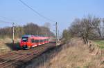 442 351 als S2 nach Güstrow,hier am 31.03.2014 in Sildemow.