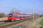 Als S2 nach Güstzrow ist am 04.03.2015 der 442 355 unterwegs.Hier kurz hinter Rostock.