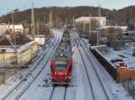 Ein kurzer Winterbruch war es zu Verdanken das ich,am 29.Dezember 2014,den einfahrenden Flirt in Bergen/Rügen fotografieren konnte.