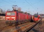 143 192-3,143 934-8 und der 429 028-4 ließen sich,am 03.Januar 2015,in Bergen/Rügen verewigen.