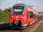 442 843 als S1 von Rostock Hbf nach Warnemnde bei der Ankunft in Rostock-Bramow.18.07.2014