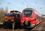 442 349-7 als S3 von Gstrow nach Warnemnde bei der Ausfahrt im Haltepunkt Rostock-Bramow.18.04.2015