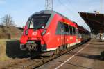 442 343 als RB 17(RB4382)von Ludwigslust nach Wismar bei der Einfahrt im Bahnhof Bad Kleinen.06.02.2016