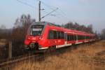 442 347 als S2(Warnemnde-Rostock)bei der Einfahrt im Haltepunkt Rostock-Lichtenhagen.13.02.2016