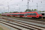 442 136 stand am 06.08.2023 im Rostocker Hbf.