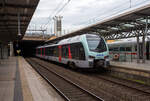 Nun verlassen die beiden gekuppelten fünfteilige Stadler FLIRT³ der VIAS Rail GmbH am 16 Mai 2024, als RE 19 „Rhein-IJssel-Express“ (Düsseldorf Hbf – Düsseldorf