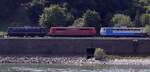 BYB 110 262-3 + BYB 151 113-8 + SRI 151 075-9 + Henkelzug und am Ende hingen noch 139 287 und eine USP 2000 SWS der Bahnbau Gruppe. Kestert 14.08.2025