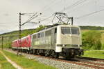 Railadventure 111 222 mit den beiden 188 003 und  188 004 am Haken in Th�ngersheim.