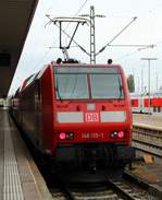 DB 146 115-1 als Schublok eines RE nach Offenbach. Bhf Basel Bad 01.06.2012






